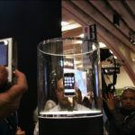 iPhone in glass case