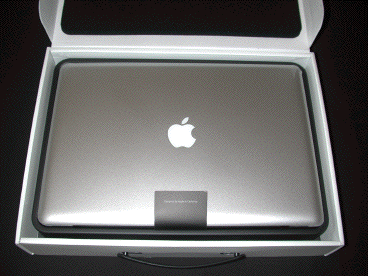 MacBook Pro in the open box